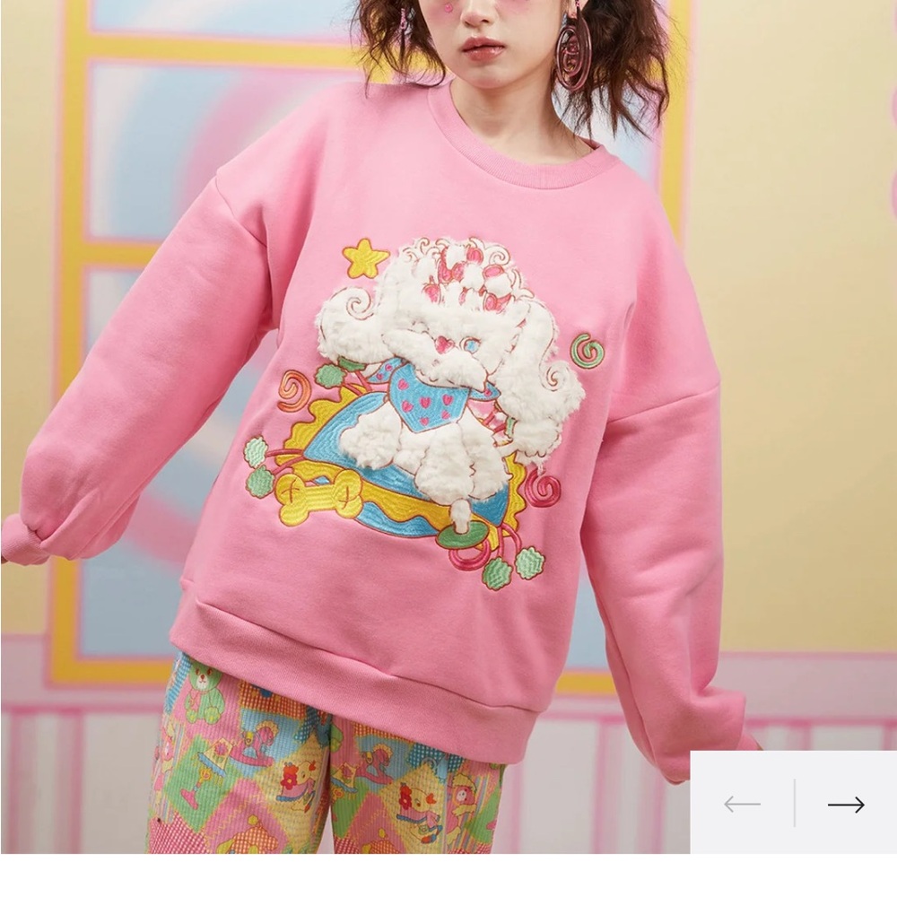 Fru Fru fuzzy bunny sweatshirt. Medium - Picture 2 of 10